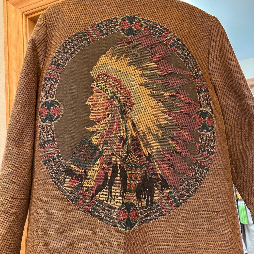 Unique vintage Wraps Indian embroidered jacket Large. American Native American